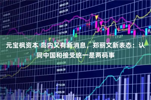 元宝枫资本 岛内又有新消息，郑丽文新表态：认同中国和接受统一是两码事