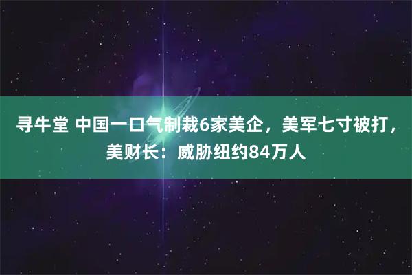 寻牛堂 中国一口气制裁6家美企，美军七寸被打，美财长：威胁纽约84万人